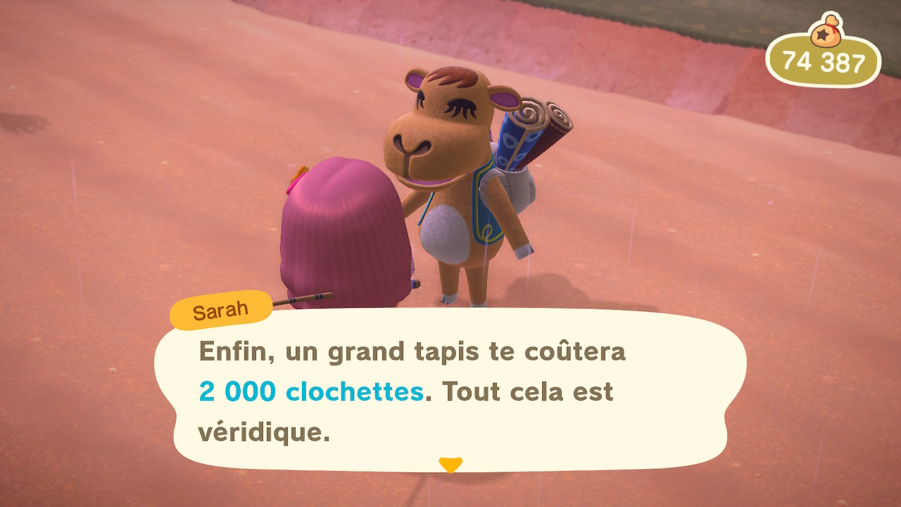 Sarah la décoratrice Animal Crossing New Horizons GAMEWAVE