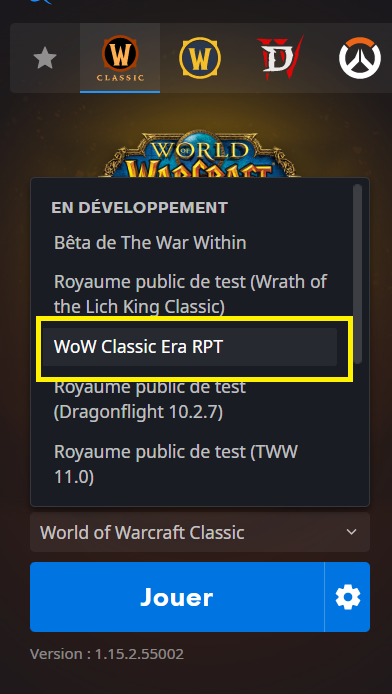 acceder-ptr-wow-sod