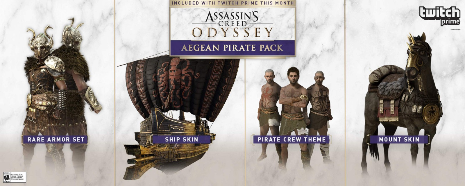 assassins creed odyssey pack twitch prime aegean piirate pirate de la mer egee contenu