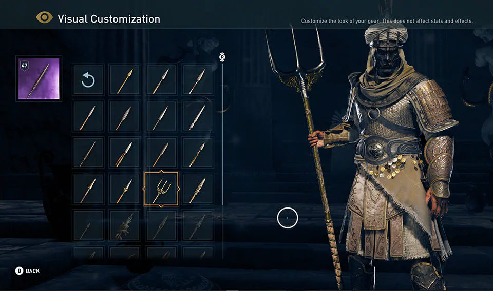 assassins creed odyssey personnalisation visuelle equipement