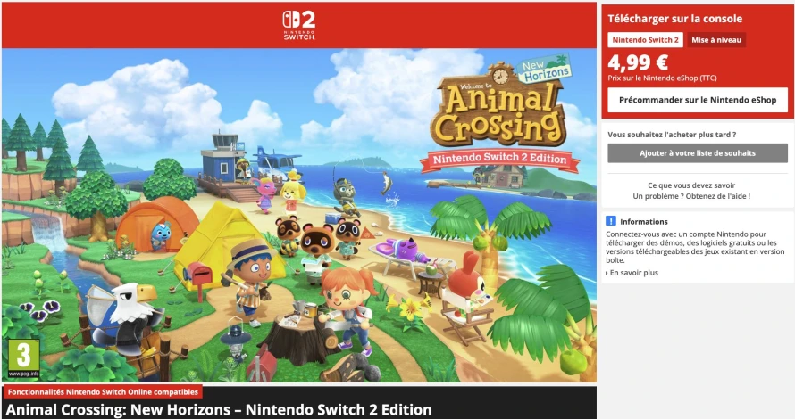animal-crossing-new-horizons-mise-a-niveau-nintendo-switch-2-edition-tarif