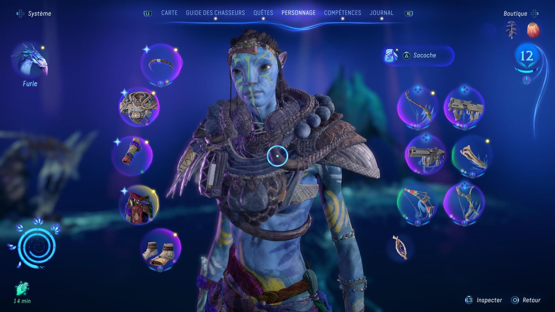 avatar-frontiers-of-pandora-menu-personnage-equipements