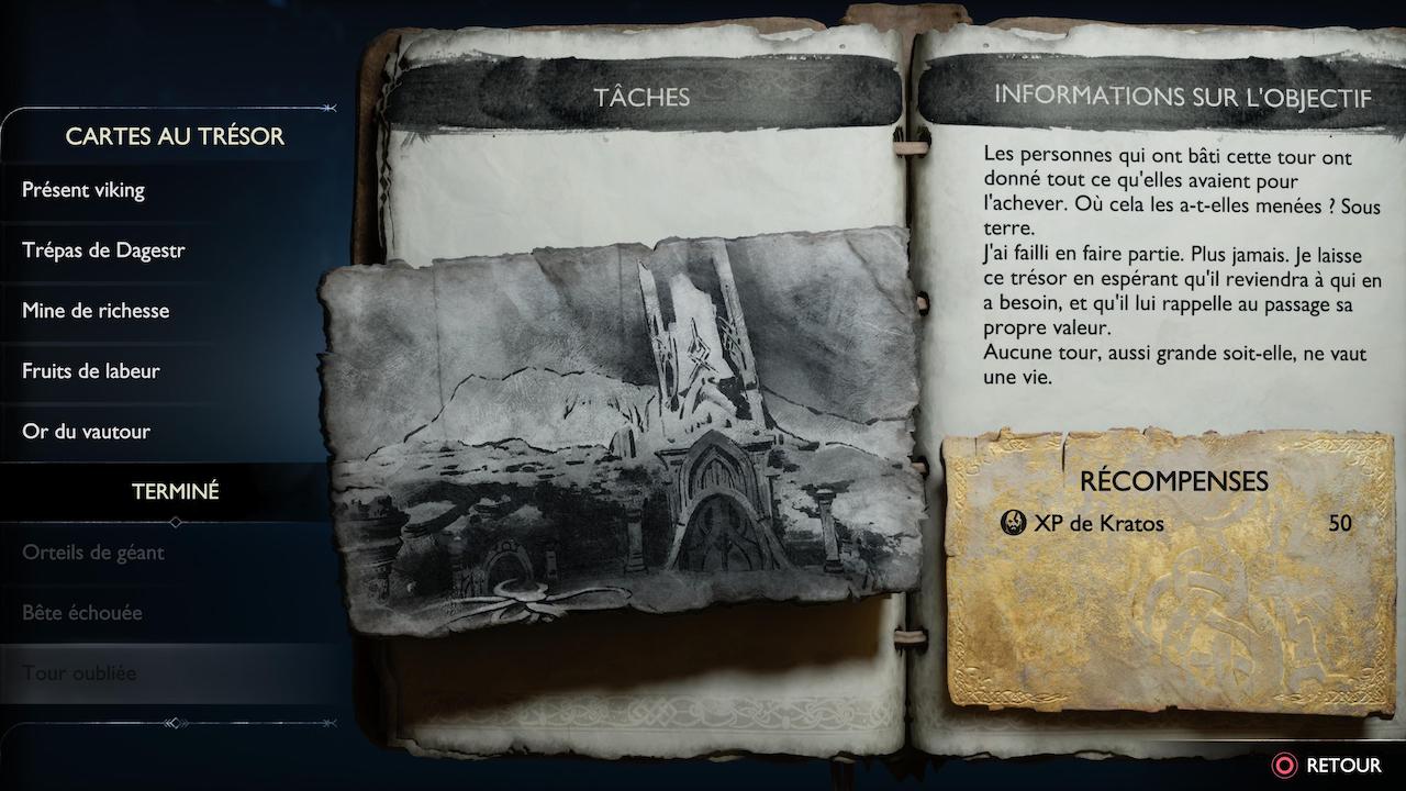 God of War Ragnar&ouml;k - Tour oubli&eacute;e (objectif)