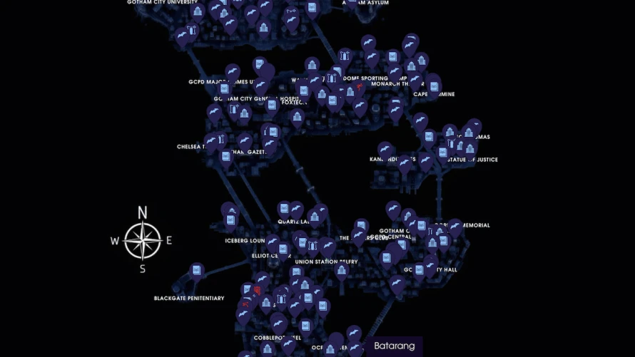 Gotham Knights - Carte interactive