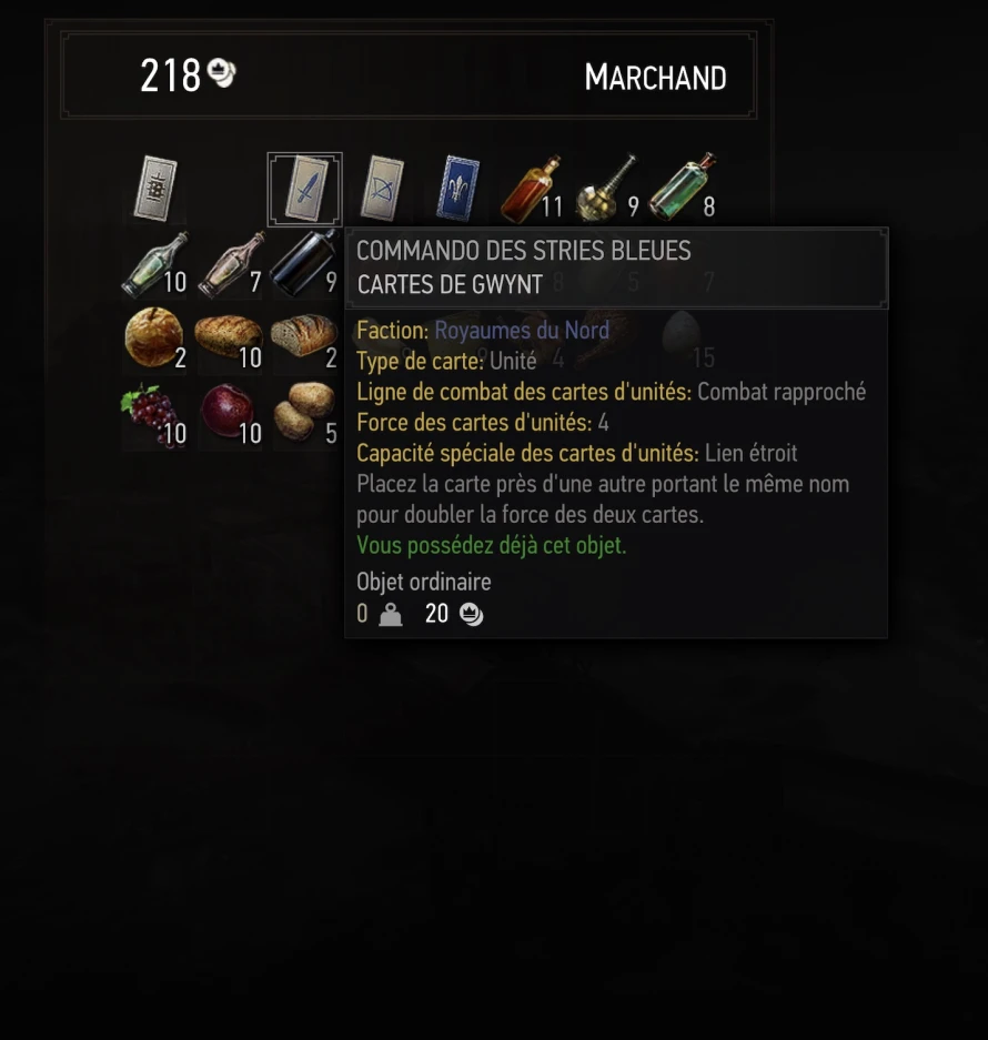The Witcher 3 - Carte Gwynt Marchand