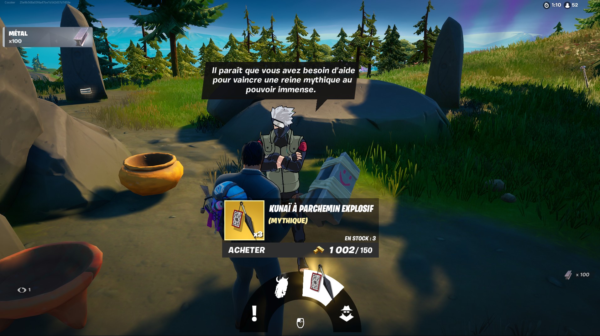 fortnite_Kunai &agrave; parchemin explosif