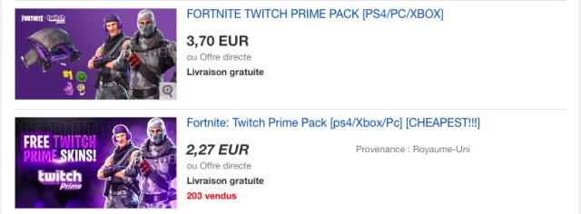 eBay pack twitch prime 