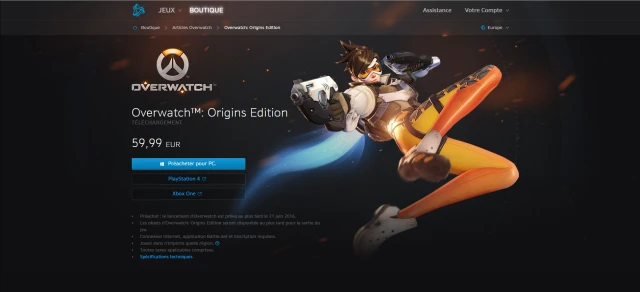 Overwatch offre origins