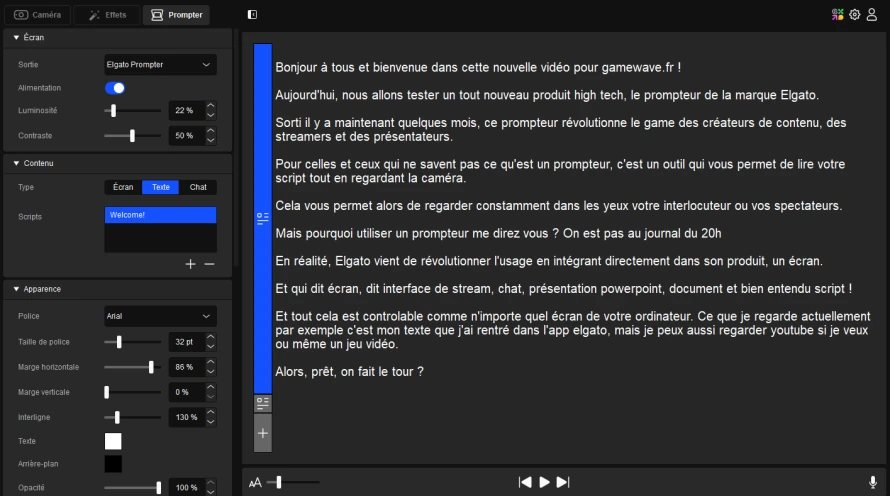 elgato-camera-hub-texte-prompter
