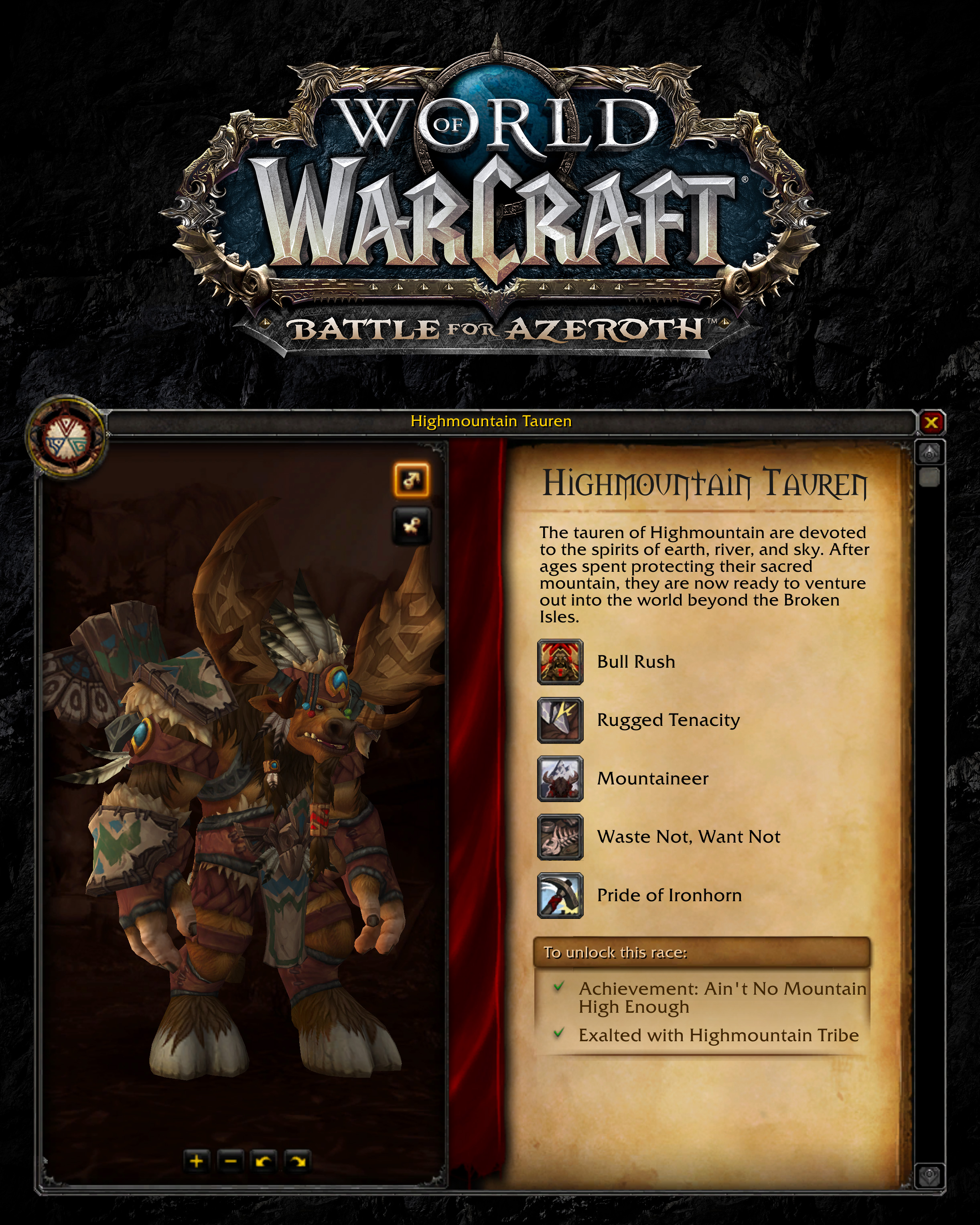WoW_Battle_for_Azeroth_Allied_Races_Highmountain_Tauren_Intro
