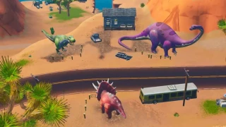 Fortnite : Défi semaine 9, Étape 2 : Danser entre trois dinosaures