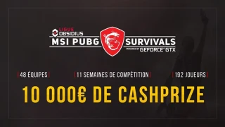 Obsidius lance sa ligue PUBG en partenariat avec MSI et Nvidia et annonce un cash prize de 10 000 euros !
