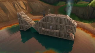 Fortnite : Défi Décryptage, puce 17 : Chercher dans un bâtiment-poisson en bois