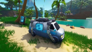 Fortnite : Défi Décryptage, puce 47 : Chercher entre un van de rétablissement, un camp de pirates et un bus écrasé