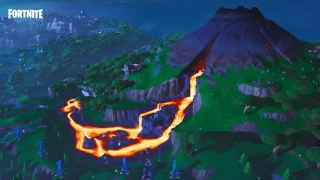 Fortnite : Défi Décryptage, puce 92 : Utiliser l'aerosol Couple de pierre près d'une cascade de lave