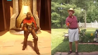 Son père reproduit les emotes des personnages d'Overwatch