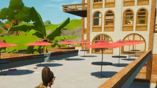 Infliger des dégâts dans les 10 secondes après avoir rebondi sur un parapluie à Sweaty Sands, défi semaine 4