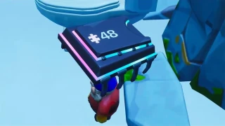 Fortnite : Défi Décryptage, puce 48 : Utiliser la pioche Vox pour frapper un nain de jardin à côté d'un trône au sommet d'une montagne