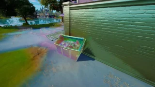 Fouiller une benne à ordures ouverte pour trouver les derniers travaux du scientifique, défi Paradis Fortnite