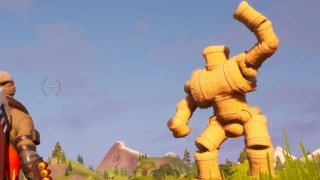 Danser près de Monsieur Tuyaux, de Monsieur Lefoin et de la tente en troncs, mission Coup décisif, Fortnite