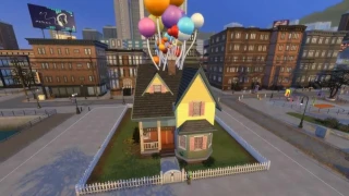 Les Sims 4 : La maison de Là-haut recréée en jeu
