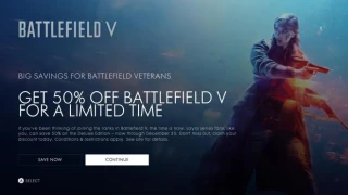 Battlefield 5 : EA propose une remise de 50 % sur le jeu pour les joueurs des précédents opus