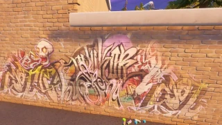  Faire une emote devant un graffiti Cabot à capuche, défis Balenciaga 