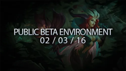 Mise à jour PBE du 02 mars