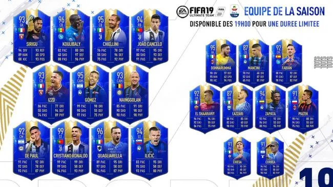 FIFA 19 : EA nous dévoile la TOTS Serie A ainsi que la TOTS Eredivisie